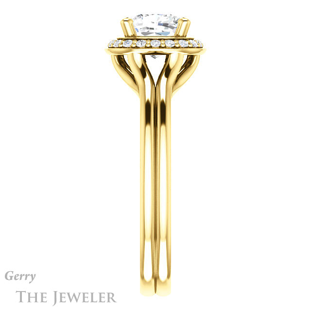 Cushion Cut Forever One Moissanite Engagement Ring #GTJ1202-cushion-fo-y 3 Cushion Cut Forever One Moissanite Engagement Ring #GTJ1202-cushion-fo-y