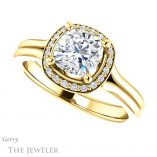 Cushion Cut Forever One Moissanite Engagement Ring #GTJ1202-cushion-fo-y 5 Cushion Cut Forever One Moissanite Engagement Ring #GTJ1202-cushion-fo-y