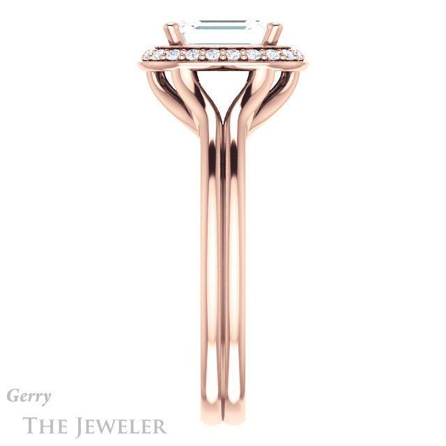 Emerald Cut Forever Brilliant Moissanite Engagement Ring #GTJ1202-emerald-fb-r