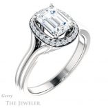 Emerald Cut Forever Brilliant Moissanite Engagement Ring #GTJ1202-emerald-fb-w
