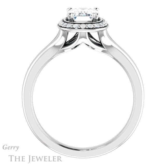 Emerald Cut Forever Brilliant Moissanite Engagement Ring #GTJ1202-emerald-fb-w