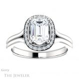 Emerald Cut Forever Brilliant Moissanite Engagement Ring #GTJ1202-emerald-fb-w