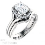Emerald Cut Forever Brilliant Moissanite Engagement Ring #GTJ1202-emerald-fb-w