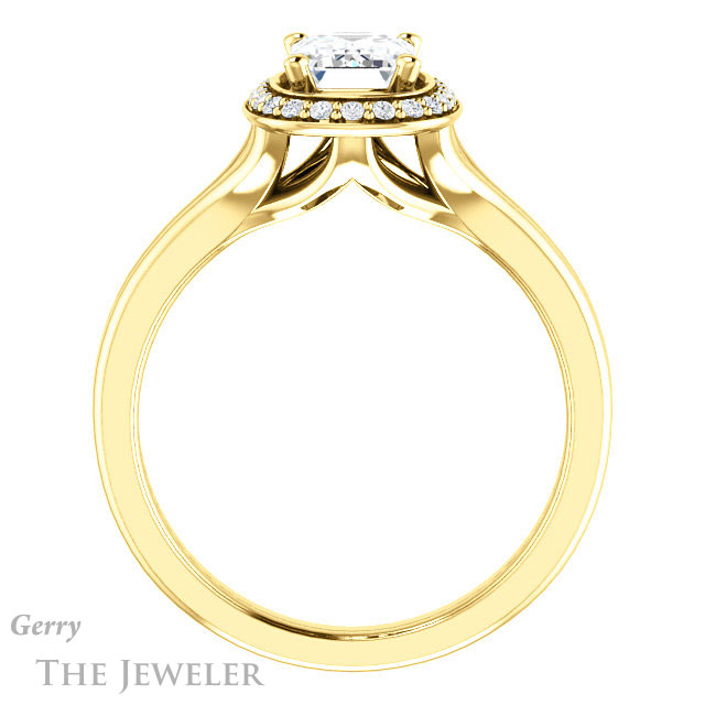 Emerald Cut Forever Brilliant Moissanite Engagement Ring #GTJ1202-emerald-fb-y