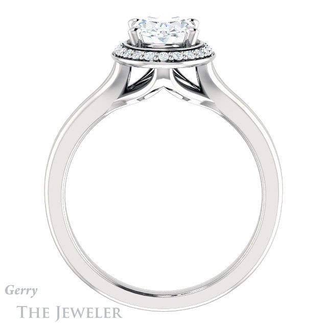 Oval Shaped Forever One Moissanite Engagement Ring #GTJ1202-oval-fo-w
