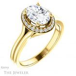 Oval Shaped Forever One Moissanite Engagement Ring #GTJ1202-oval-fo-y 4 Oval Shaped Forever One Moissanite Engagement Ring #GTJ1202-oval-fo-y