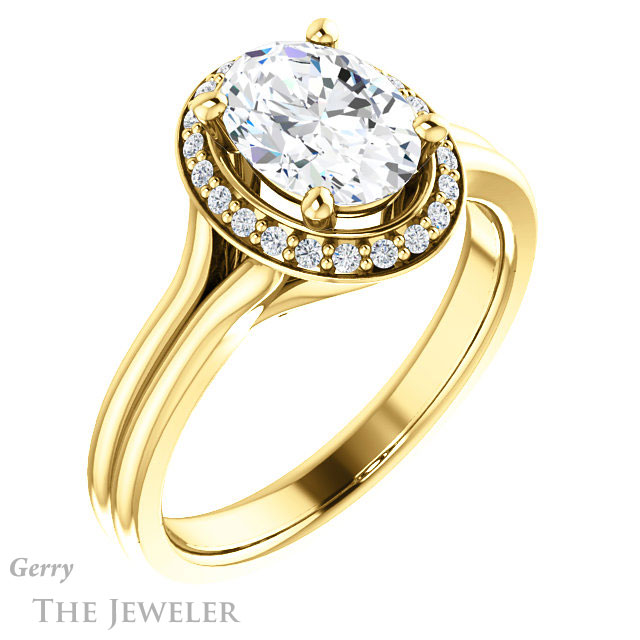 Oval Shaped Forever One Moissanite Engagement Ring #GTJ1202-oval-fo-y 4 Oval Shaped Forever One Moissanite Engagement Ring #GTJ1202-oval-fo-y