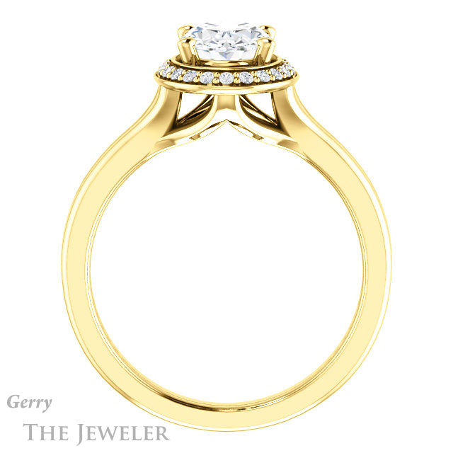 Oval Shaped Forever One Moissanite Engagement Ring #GTJ1202-oval-fo-y