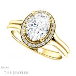 Oval Shaped Forever One Moissanite Engagement Ring #GTJ1202-oval-fo-y 5 Oval Shaped Forever One Moissanite Engagement Ring #GTJ1202-oval-fo-y