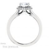 Round Cut Forever One Moissanite Engagement Ring #GTJ1202-round-fo-w