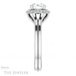 Round Cut Forever One Moissanite Engagement Ring #GTJ1202-round-fo-w