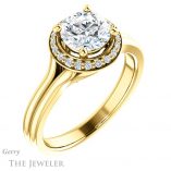 Round Cut Forever One Moissanite Engagement Ring #GTJ1202-round-fo-y 4 Round Cut Forever One Moissanite Engagement Ring #GTJ1202-round-fo-y
