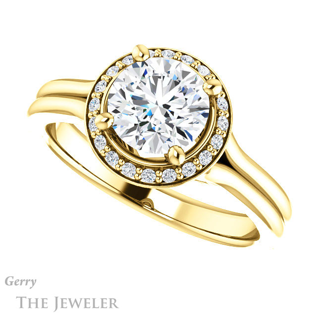 Round Cut Forever One Moissanite Engagement Ring #GTJ1202-round-fo-y 5 Round Cut Forever One Moissanite Engagement Ring #GTJ1202-round-fo-y