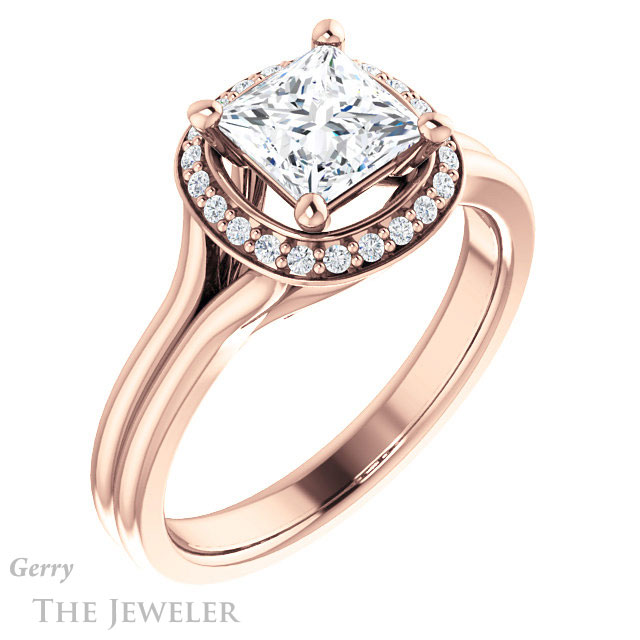 Princess Cut Forever One Moissanite Engagement Ring #GTJ1202-square-fo-r