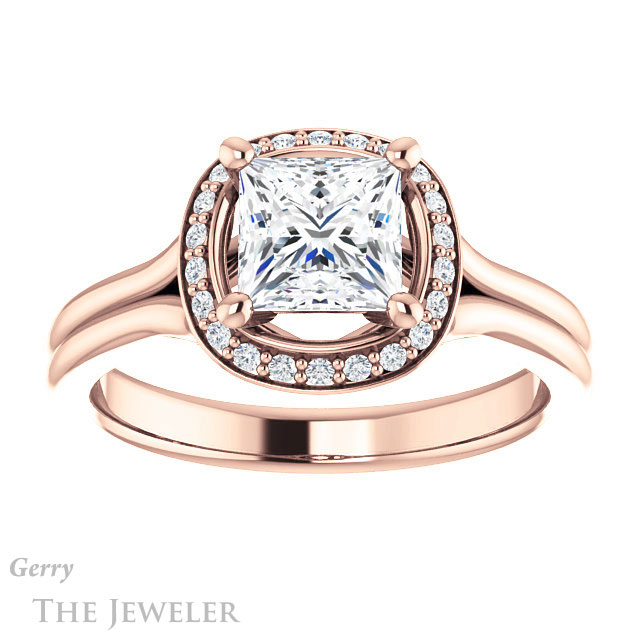 Princess Cut Forever One Moissanite Engagement Ring #GTJ1202-square-fo-r
