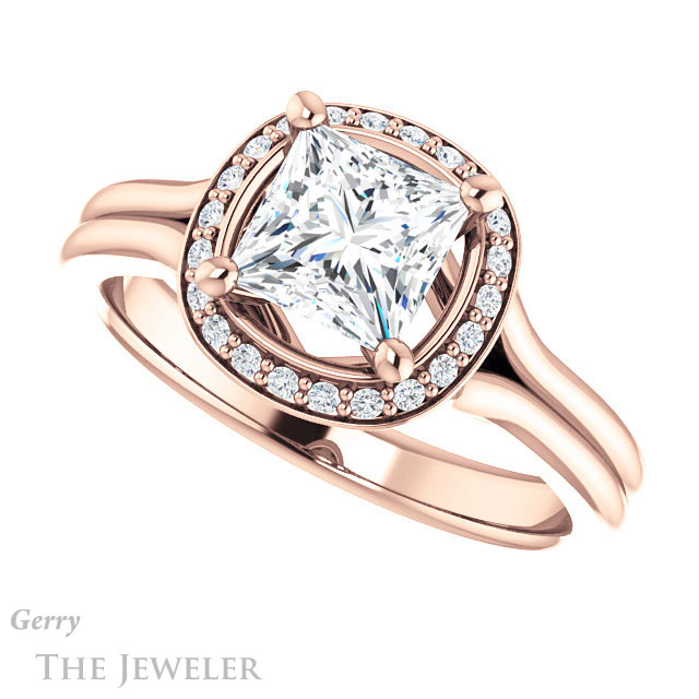 Princess Cut Forever One Moissanite Engagement Ring #GTJ1202-square-fo-r