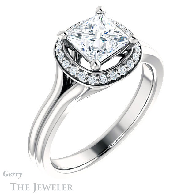 Princess Cut Forever One Moissanite Engagement Ring #GTJ1202-square-fo-w