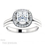 Princess Cut Forever One Moissanite Engagement Ring #GTJ1202-square-fo-w