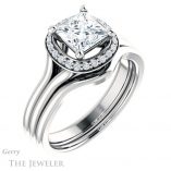 Princess Cut Forever One Moissanite Engagement Ring #GTJ1202-square-fo-w