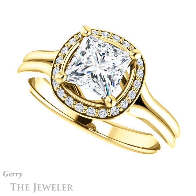 Princess Cut Forever One Moissanite Engagement Ring #GTJ1202-square-fo-y 5 Princess Cut Forever One Moissanite Engagement Ring #GTJ1202-square-fo-y
