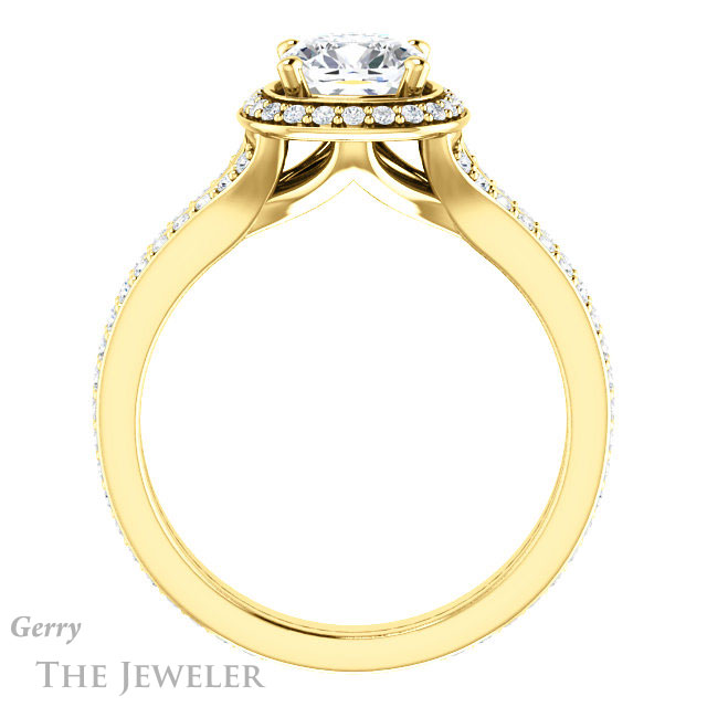 Cushion Cut Forever One Moissanite Engagement Ring #GTJ1203-cushion-fo-y