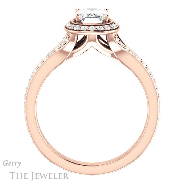 Emerald Cut Forever Brilliant Moissanite Engagement Ring #GTJ1203-emerald-fb-r