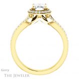 Emerald Cut Forever One Moissanite Engagement Ring #GTJ1203-emerald-fb-y 2 Emerald Cut Forever Brilliant Moissanite Engagement Ring #GTJ1203-emerald-fb-y