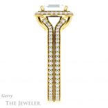 Emerald Cut Forever One Moissanite Engagement Ring #GTJ1203-emerald-fb-y 3 Emerald Cut Forever Brilliant Moissanite Engagement Ring #GTJ1203-emerald-fb-y
