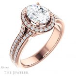 Oval Shaped Forever One Moissanite Engagement Ring #GTJ1203-oval-fo-r