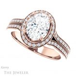 Oval Shaped Forever One Moissanite Engagement Ring #GTJ1203-oval-fo-r