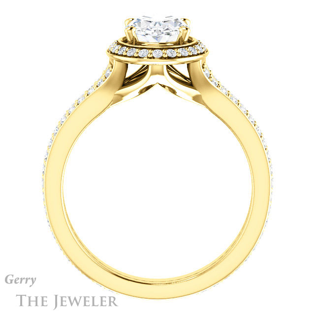 Oval Shaped Forever One Moissanite Engagement Ring #GTJ1203-oval-fo-y
