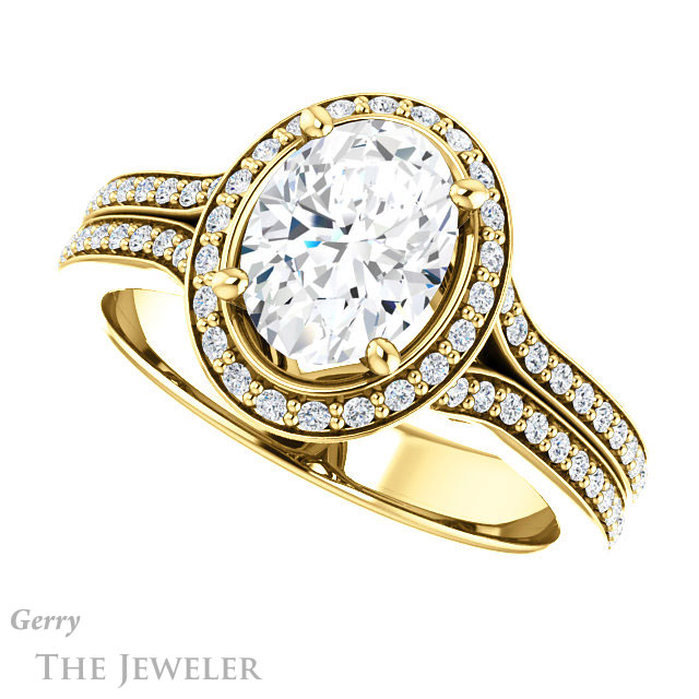 Oval Shaped Forever One Moissanite Engagement Ring #GTJ1203-oval-fo-y 5 Oval Shaped Forever One Moissanite Engagement Ring #GTJ1203-oval-fo-y