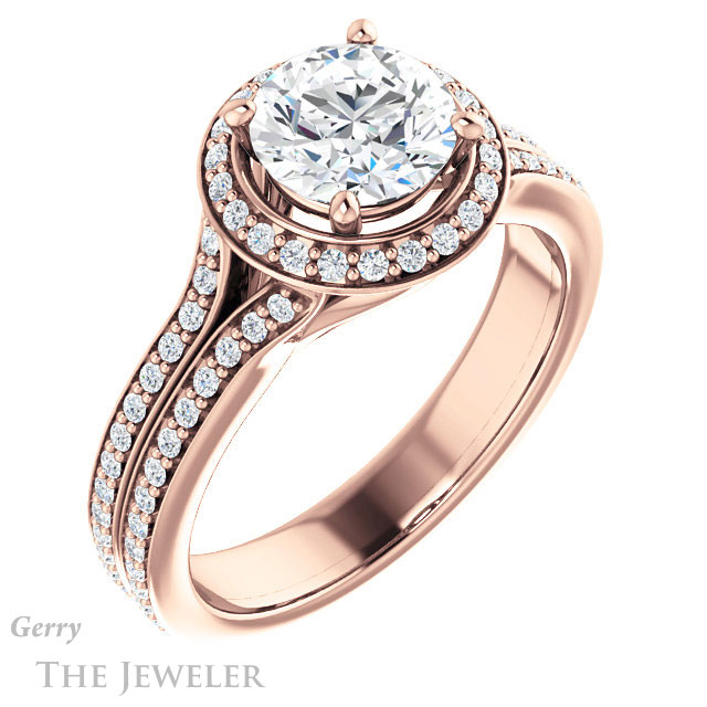 Round Cut Forever One Moissanite Engagement Ring #GTJ1203-round-fo-r 4 Round Cut Forever One Moissanite Engagement Ring #GTJ1203-round-fo-r