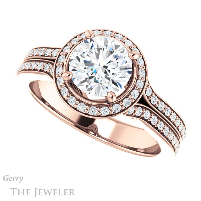 Round Cut Forever One Moissanite Engagement Ring #GTJ1203-round-fo-r 5 Round Cut Forever One Moissanite Engagement Ring #GTJ1203-round-fo-r