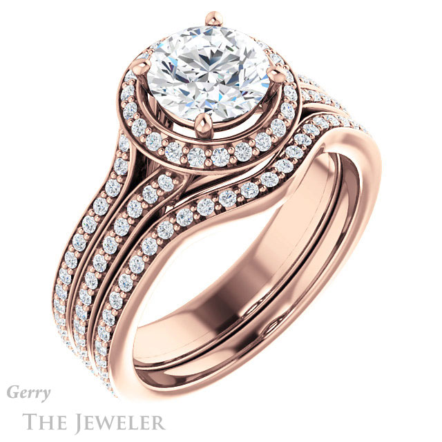 Round Cut Forever One Moissanite Engagement Ring #GTJ1203-round-fo-r 6 Round Cut Forever One Moissanite Engagement Ring #GTJ1203-round-fo-r