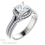 Princess Cut Forever One Moissanite Engagement Ring #GTJ1203-square-fo-w 4 Princess Cut Forever One Moissanite Engagement Ring #GTJ1203-square-fo-w