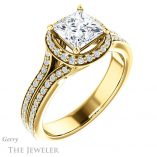 Princess Cut Forever One Moissanite Engagement Ring #GTJ1203-square-fo-y 4 Princess Cut Forever One Moissanite Engagement Ring #GTJ1203-square-fo-y