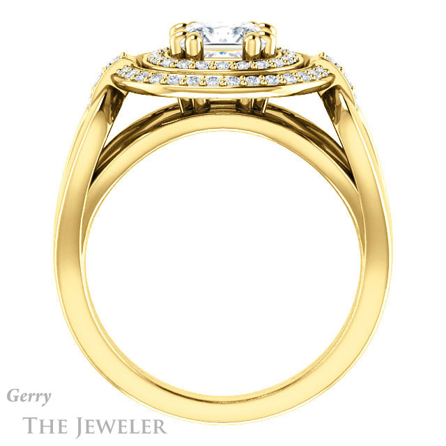 Princess Cut Forever One Moissanite Engagement Ring #GTJ1204-square-fo-y | Gerry The Jeweler Princess Cut Forever One Moissanite Engagement Ring #GTJ1204-square-fo-y