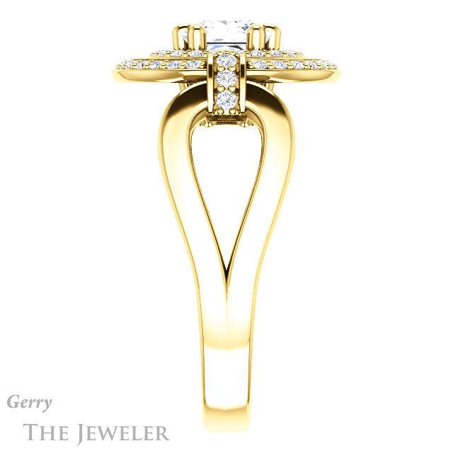 Princess Cut Forever One Moissanite Engagement Ring #GTJ1204-square-fo-y | Gerry The Jeweler Princess Cut Forever One Moissanite Engagement Ring #GTJ1204-square-fo-y