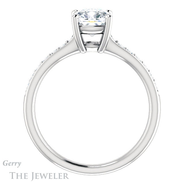 Cushion Cut Forever One Moissanite Engagement Ring #GTJ1206-cushion-fo-w 2 Cushion Cut Forever One Moissanite Engagement Ring #GTJ1206-cushion-fo-w