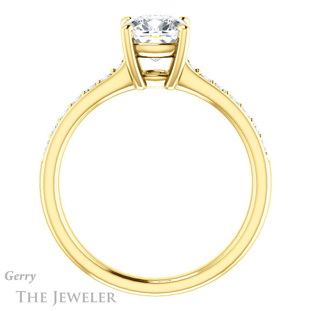 Cushion Cut Forever One Moissanite Engagement Ring #GTJ1206-cushion-fo-y