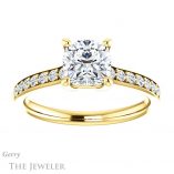 Cushion Cut Forever One Moissanite Engagement Ring #GTJ1206-cushion-fo-y