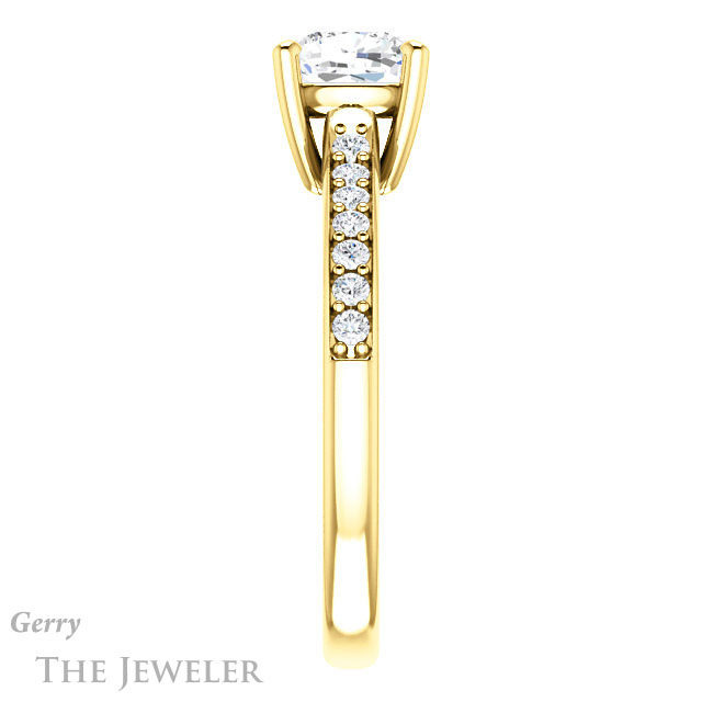 Cushion Cut Forever One Moissanite Engagement Ring #GTJ1206-cushion-fo-y