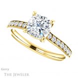 Cushion Cut Forever One Moissanite Engagement Ring #GTJ1206-cushion-fo-y