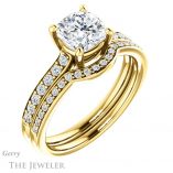 Cushion Cut Forever One Moissanite Engagement Ring #GTJ1206-cushion-fo-y