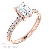 Emerald Cut Forever One Moissanite Engagement Ring #GTJ1206-emerald-fb-r 4 Emerald Cut Forever Brilliant Moissanite Engagement Ring #GTJ1206-emerald-fb-r