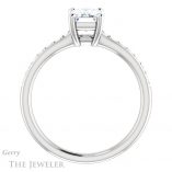 Emerald Cut Forever One Moissanite Engagement Ring #GTJ1206-emerald-fb-w 2 Emerald Cut Forever Brilliant Moissanite Engagement Ring #GTJ1206-emerald-fb-w