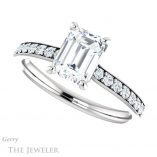 Emerald Cut Forever One Moissanite Engagement Ring #GTJ1206-emerald-fb-w 5 Emerald Cut Forever Brilliant Moissanite Engagement Ring #GTJ1206-emerald-fb-w