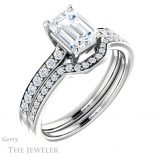 Emerald Cut Forever One Moissanite Engagement Ring #GTJ1206-emerald-fb-w 6 Emerald Cut Forever Brilliant Moissanite Engagement Ring #GTJ1206-emerald-fb-w