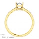 Emerald Cut Forever One Moissanite Engagement Ring #GTJ1206-emerald-fb-y 2 Emerald Cut Forever Brilliant Moissanite Engagement Ring #GTJ1206-emerald-fb-y